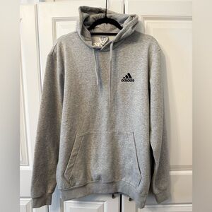 Adidas Men’s Light Gray Pullover Hoodie with Chest Logo, New with Tags